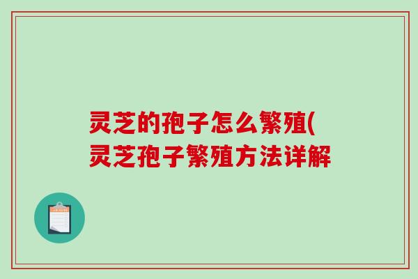 灵芝的孢子怎么繁殖(灵芝孢子繁殖方法详解