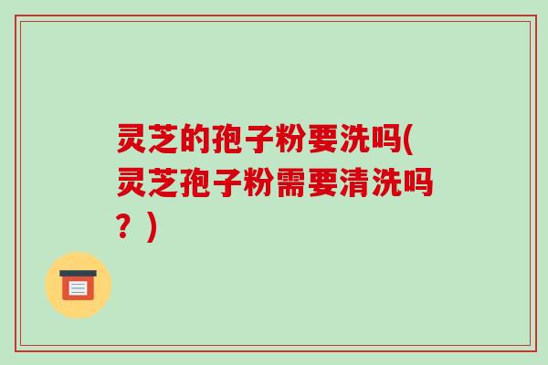 灵芝的孢子粉要洗吗(灵芝孢子粉需要清洗吗？)