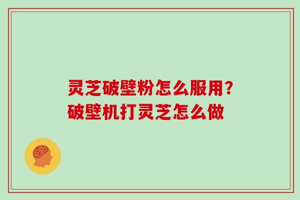 灵芝破壁粉怎么服用？破壁机打灵芝怎么做