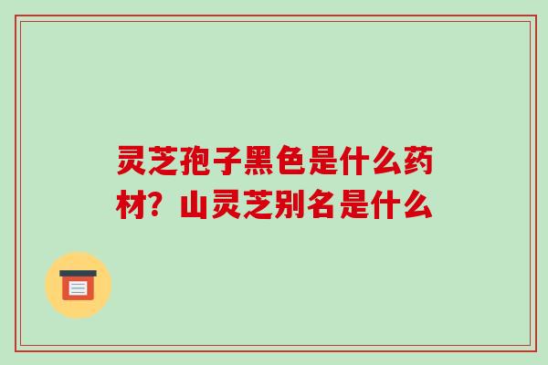 灵芝孢子黑色是什么药材?山灵芝别名是什么 灵芝孢子黑色是什么药材?山灵芝别名是什么