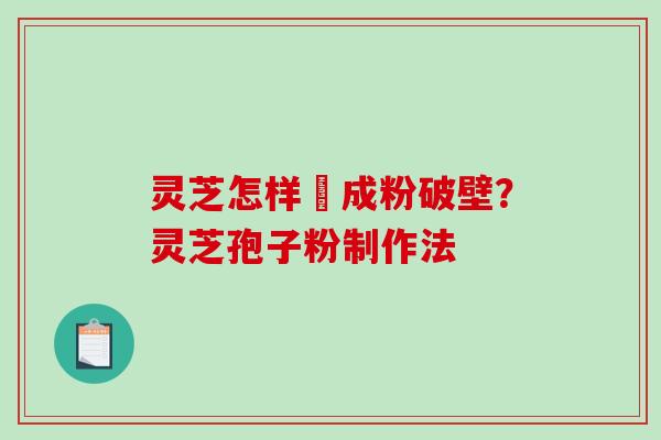 灵芝怎样嚰成粉破壁？灵芝孢子粉制作法