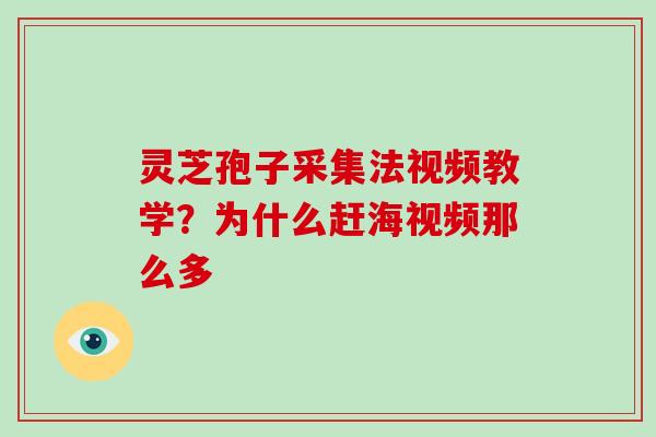 灵芝孢子采集法视频教学?为什么赶海视频那么多 灵芝孢子采集法视频教学?为什么赶海视频那么多
