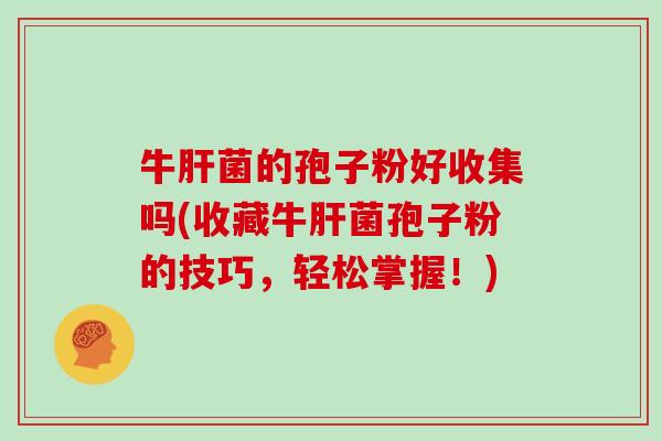 牛菌的孢子粉好收集吗(收藏牛菌孢子粉的技巧，轻松掌握！)