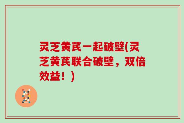灵芝黄芪一起破壁(灵芝黄芪联合破壁，双倍效益！)