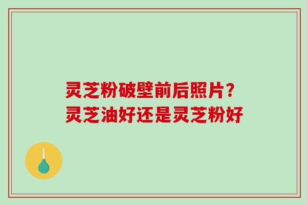 灵芝粉破壁前后照片？灵芝油好还是灵芝粉好