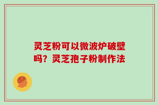 灵芝粉可以微波炉破壁吗？灵芝孢子粉制作法