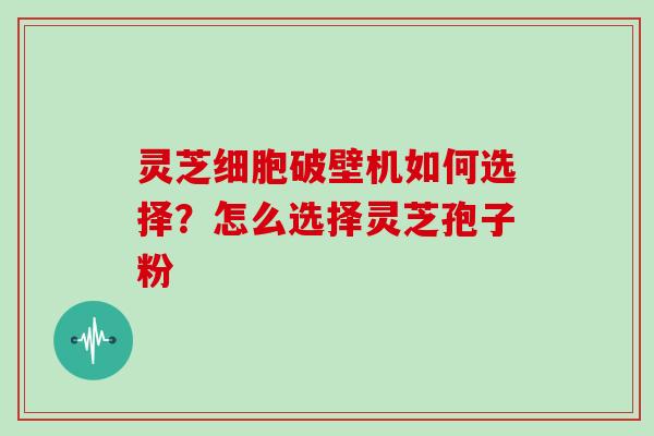 灵芝细胞破壁机如何选择？怎么选择灵芝孢子粉