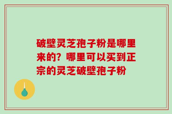 破壁灵芝孢子粉是哪里来的？哪里可以买到正宗的灵芝破壁孢子粉