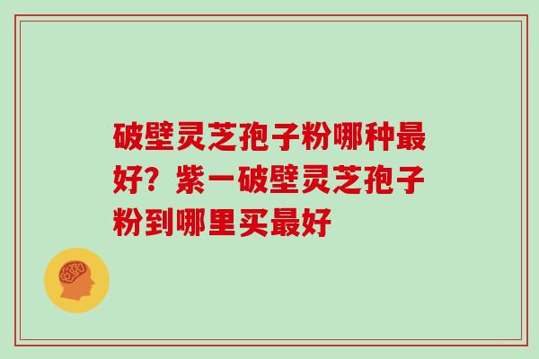 破壁灵芝孢子粉哪种好？紫一破壁灵芝孢子粉到哪里买好
