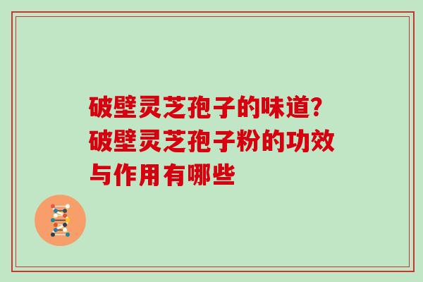破壁灵芝孢子的味道？破壁灵芝孢子粉的功效与作用有哪些