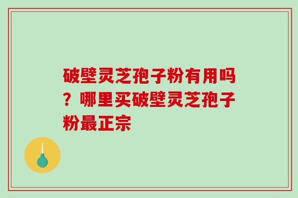 破壁灵芝孢子粉有用吗？哪里买破壁灵芝孢子粉正宗