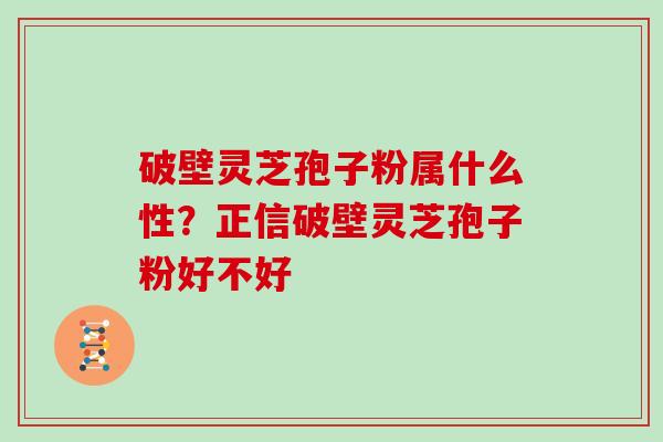 破壁灵芝孢子粉属什么性？正信破壁灵芝孢子粉好不好