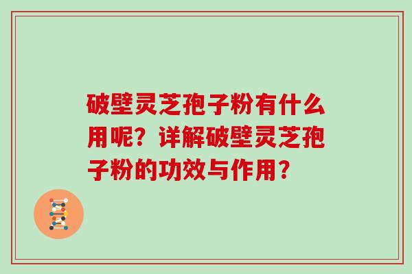 破壁灵芝孢子粉有什么用呢？详解破壁灵芝孢子粉的功效与作用？