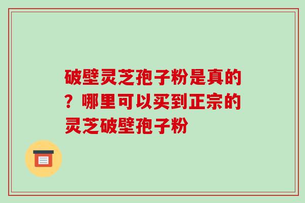 破壁灵芝孢子粉是真的？哪里可以买到正宗的灵芝破壁孢子粉