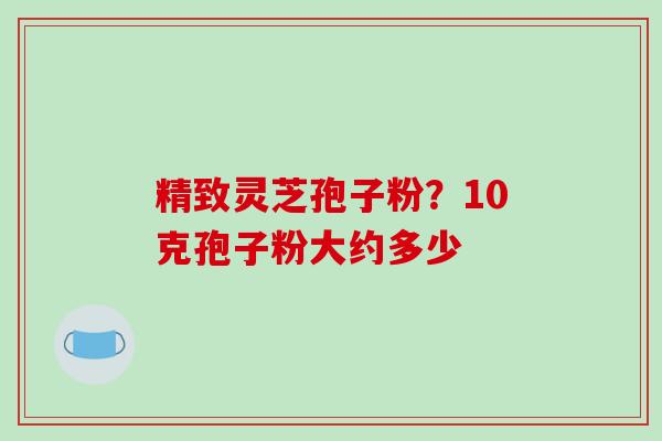 精致灵芝孢子粉？10克孢子粉大约多少