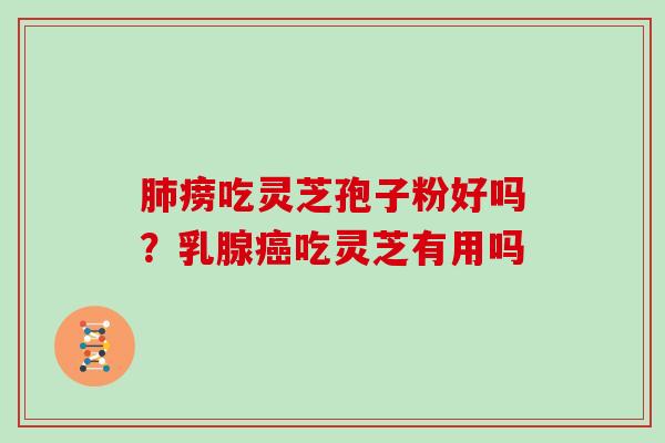 痨吃灵芝孢子粉好吗？乳腺吃灵芝有用吗