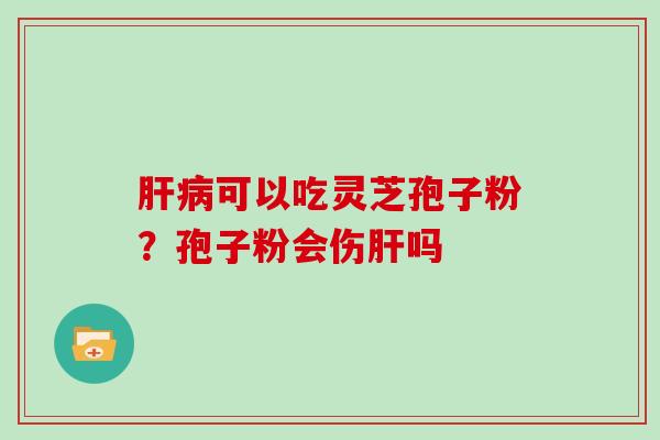 可以吃灵芝孢子粉？孢子粉会伤吗