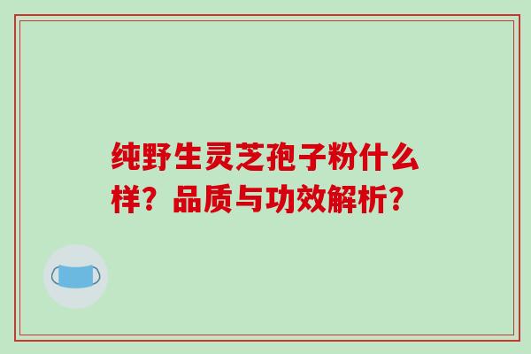 纯野生灵芝孢子粉什么样？品质与功效解析？