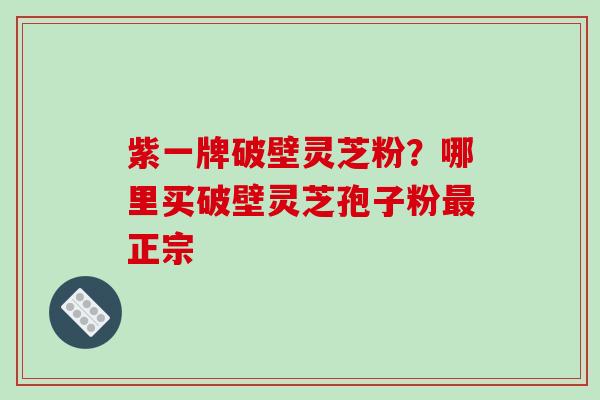 紫一牌破壁灵芝粉？哪里买破壁灵芝孢子粉正宗
