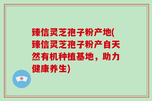 臻信灵芝孢子粉产地(臻信灵芝孢子粉产自天然有机种植基地，助力健康养生)