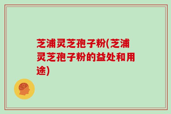 芝浦灵芝孢子粉(芝浦灵芝孢子粉的益处和用途)