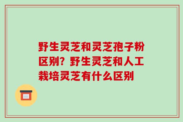 野生灵芝和灵芝孢子粉区别？野生灵芝和人工栽培灵芝有什么区别
