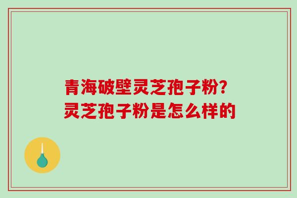 青海破壁灵芝孢子粉？灵芝孢子粉是怎么样的