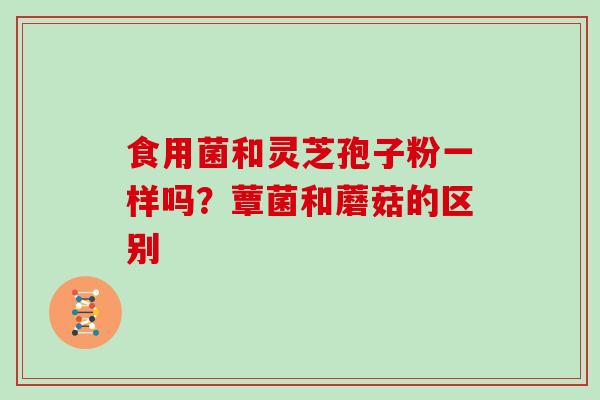 食用菌和灵芝孢子粉一样吗？蕈菌和蘑菇的区别