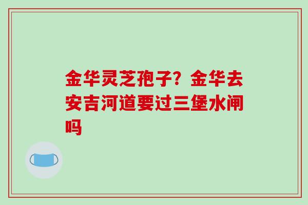 金华灵芝孢子？金华去安吉河道要过三堡水闸吗