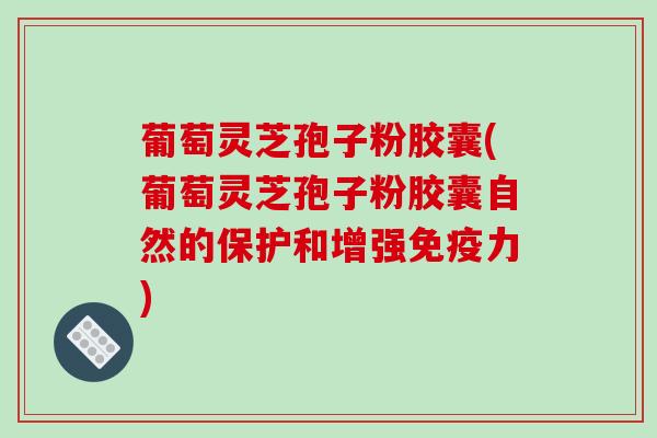 葡萄灵芝孢子粉胶囊(葡萄灵芝孢子粉胶囊自然的保护和增强免疫力)
