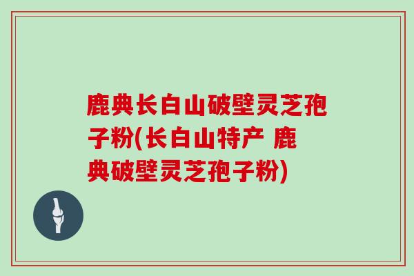 鹿典长白山破壁灵芝孢子粉(长白山特产 鹿典破壁灵芝孢子粉)
