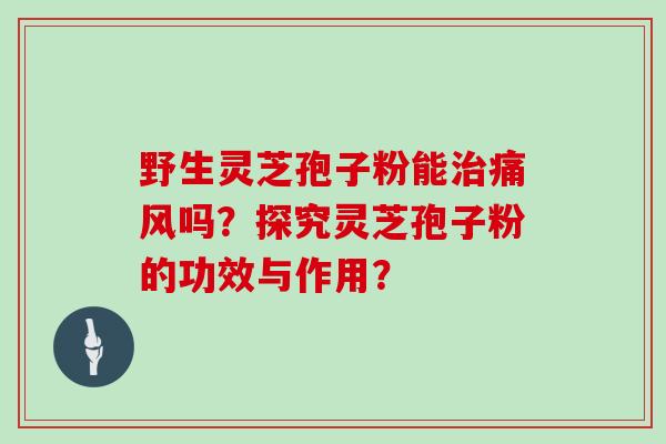 野生灵芝孢子粉能痛风吗？探究灵芝孢子粉的功效与作用？