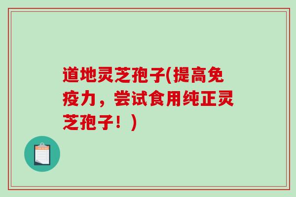 道地灵芝孢子(提高免疫力，尝试食用纯正灵芝孢子！)