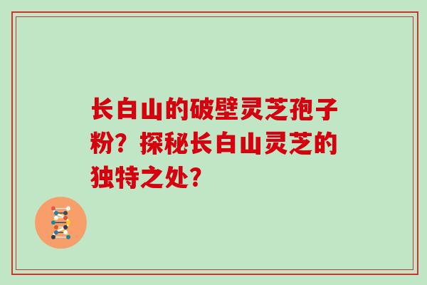 长白山的破壁灵芝孢子粉？探秘长白山灵芝的独特之处？