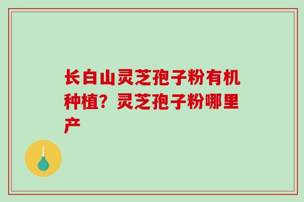 长白山灵芝孢子粉有机种植？灵芝孢子粉哪里产