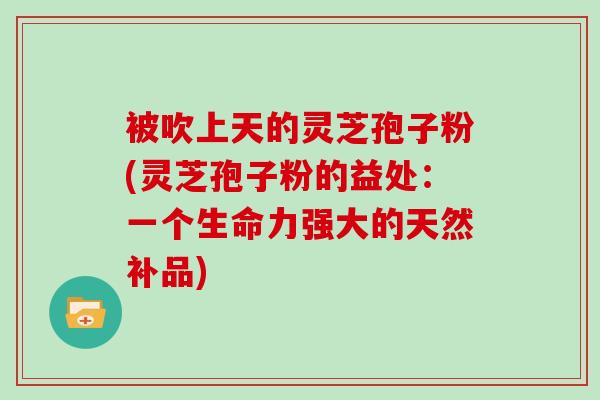 被吹上天的灵芝孢子粉(灵芝孢子粉的益处：一个生命力强大的天然补品)