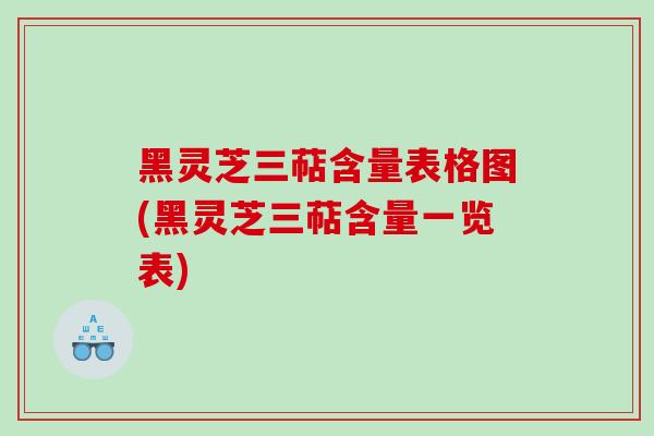 黑灵芝三萜含量表格图(黑灵芝三萜含量一览表)