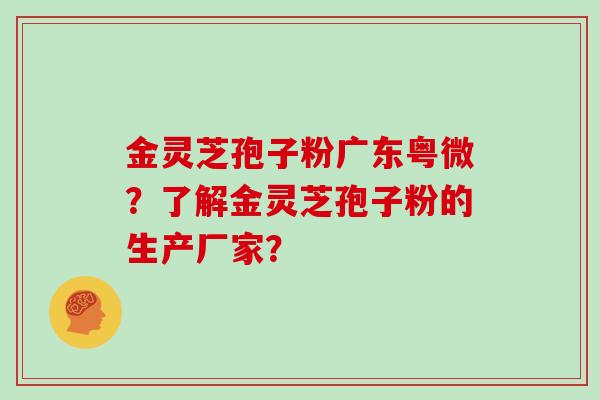 金灵芝孢子粉广东粤微？了解金灵芝孢子粉的生产厂家？