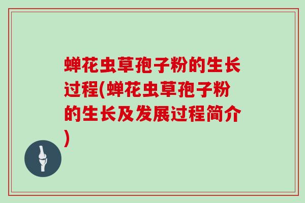 蝉花虫草孢子粉的生长过程(蝉花虫草孢子粉的生长及发展过程简介)
