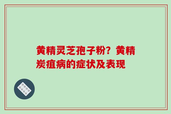 黄精灵芝孢子粉?黄精炭疽的症状及表现 黄精灵芝孢子粉?黄精炭疽的症状及表现