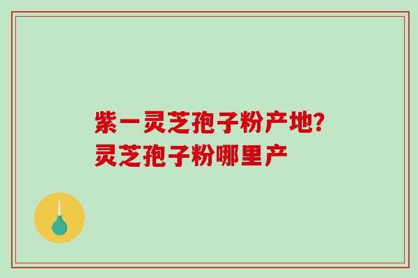 紫一灵芝孢子粉产地？灵芝孢子粉哪里产