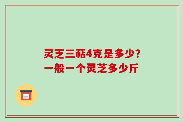 灵芝三萜4克是多少?一般一个灵芝多少斤 灵芝三萜4克是多少?一般一个灵芝多少斤