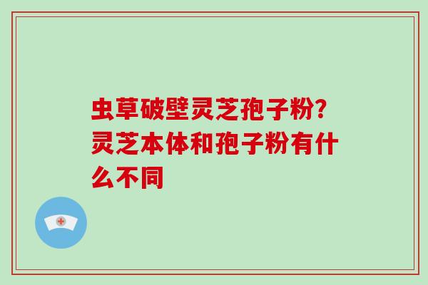 虫草破壁灵芝孢子粉?灵芝本体和孢子粉有什么不同 虫草破壁灵芝孢子粉?灵芝本体和孢子粉有什么不同