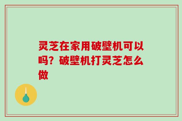 灵芝在家用破壁机可以吗?破壁机打灵芝怎么做 灵芝在家用破壁机可以吗?破壁机打灵芝怎么做