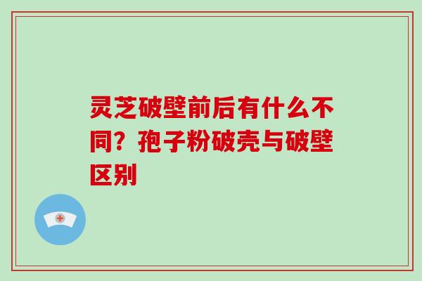 灵芝破壁前后有什么不同?孢子粉破壳与破壁区别 灵芝破壁前后有什么不同?孢子粉破壳与破壁区别