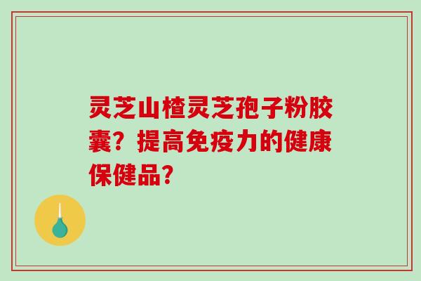 灵芝山楂灵芝孢子粉胶囊？提高免疫力的健康保健品？