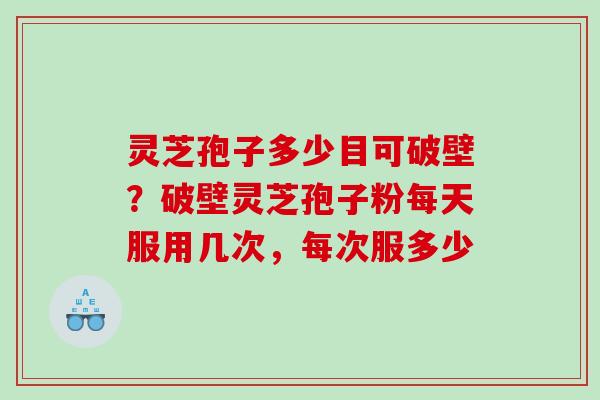 灵芝孢子多少目可破壁？破壁灵芝孢子粉每天服用几次，每次服多少