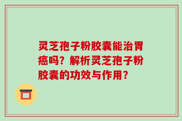 灵芝孢子粉胶囊能胃吗？解析灵芝孢子粉胶囊的功效与作用？