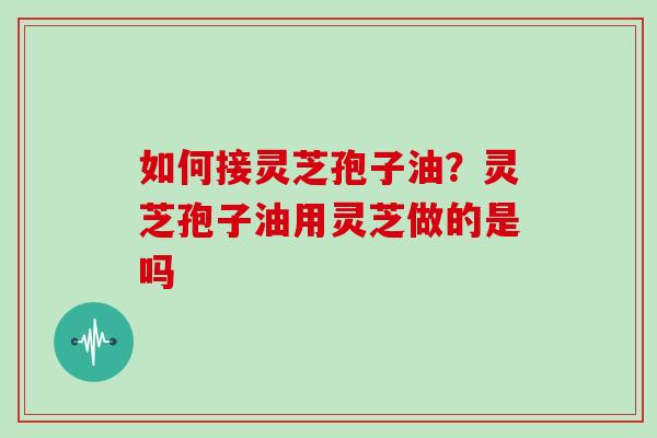 如何接灵芝孢子油？灵芝孢子油用灵芝做的是吗