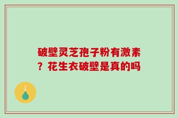 破壁灵芝孢子粉有激素？花生衣破壁是真的吗